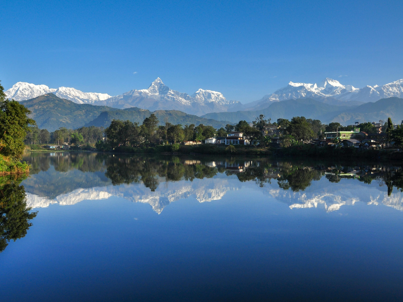 Mountain view from Phewa Lake, Pokhara