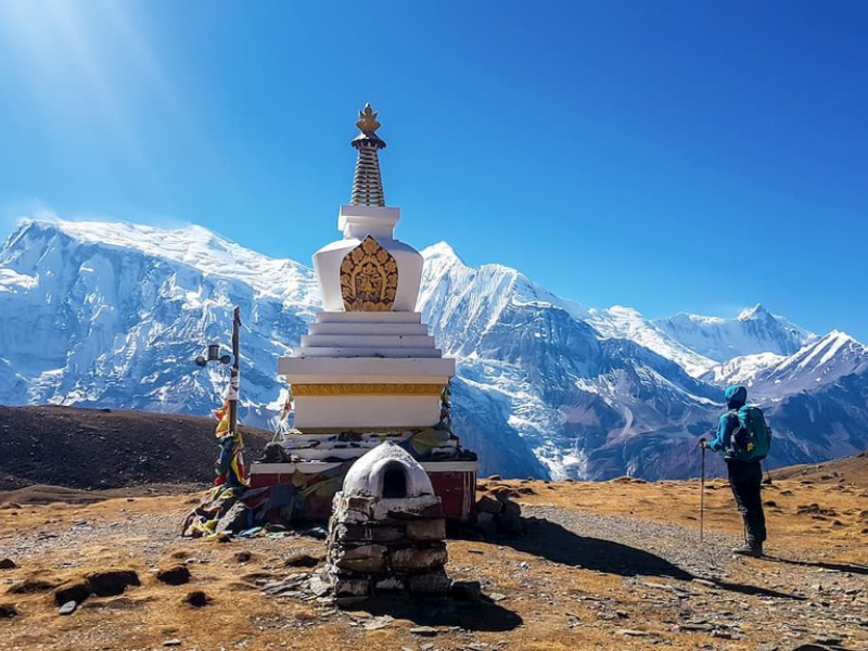 The morning trek at the Annapurna Conservation Area