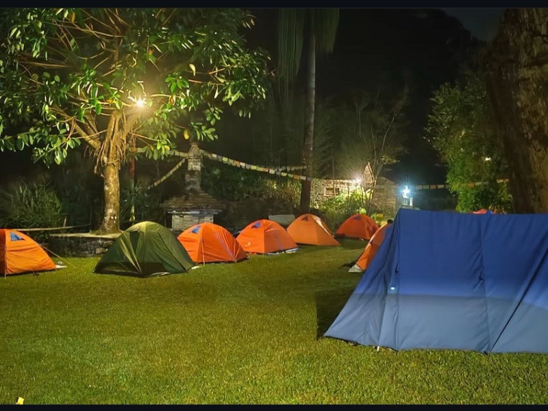 Camping set up for trekkers.