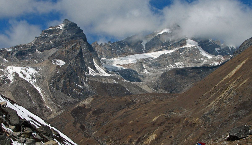 Gokyo Lake with Himalayan mountains in the background