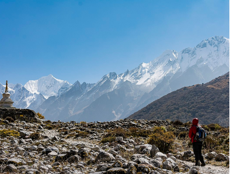 View of mountains langtang